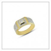 Beautifully Crafted Diamond Mens Ring with Certified Diamonds in 18k Yellow Gold - GR0056R